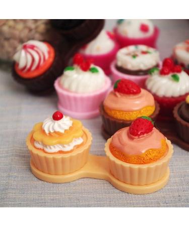 Homeilteds Dark Coffee 6-Color Cream Cake Contact Lens Box - Portable Eye Care Kit Holder - Buy Online on GoSupps.com