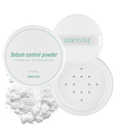 SAAT INSIGHT Anewm Sebum Control Drying Powder 5g - Oil Control Powder for Long-Lasting Clean Skin  Sebum Control Blotting Powder to Provide Transparent Makeup Finish  and Blur Fine Lines & Pores