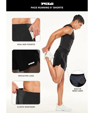 TSLA Men's Quick Dry Running Shorts with Pockets - Black, Small - Buy Online on GoSupps.com