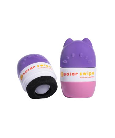 Sunscreen Applicator for Kids and Adults Portable Washable Easy on the Go Sunscreen Application for Any Age and Skin (Purple Pink)