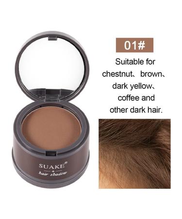 Root Touch Up Hair Shadow Powder 4g (Brown 01#) - Stain-Proof 48 Hour Formula for Full Body Hair, Beard, Thinning, Bald Spots, and Gray Roots - Locks On, Hairline Powder - Buy Online on GoSupps.com