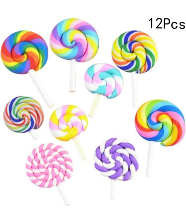 Beatifufu 12 Pieces Lollipop Jewelry Charms Lollipop Charms Rainbow Candy Gummy Caramel Candy Nail Pacifier Charms Nail Charms Manicure Bracelet Me - Buy Online on GoSupps.com
