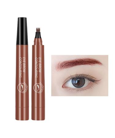 Eyebrow Marker Waterproof 4 Point Liquid Eyebrow Pencil Eyebrow Marker Black For Nature Simulation Wild Eyebrows Quick Dry Long Wear No Smudge Red Brown