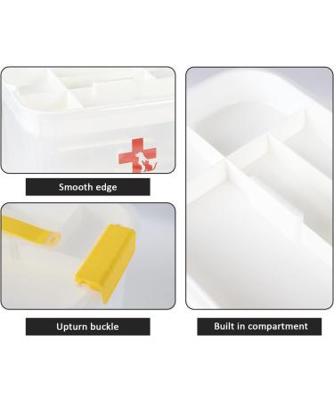 Ctomche Pet First Aid Kit 2 Layer Plastic Dog First Aid Box Empty Medicine Box with Lid and Handle Medicine Storage Chest with Divider Portable Dog Medicine Box for Family Travel Camping Emergency - Buy Online on GoSupps.com
