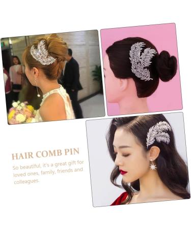 Didiseaon 1pc Wedding Hairpin Bridal Hair Accessories Hair Rhinestones Diamond Headpiece Mothers Day Side Combs Prom Headpiece Pearl Leaf Hair Comb Leaves Headgear Zinc Alloy Bride - Buy Online on GoSupps.com