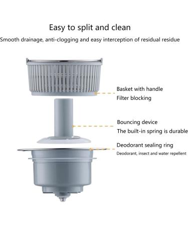 Foldable Handle Sink Filter Anti Clogging Designs Anti Clogging Basket Sink Filter Waterproof & Oil Resistant Sink Drain 3 In 1 Sink Filter - Buy Online on GoSupps.com