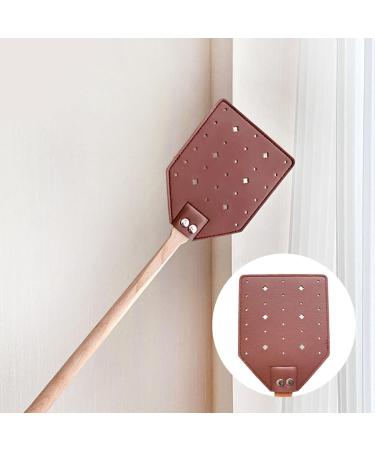Fly Swatter Leather Swatter Manual Heavy Duty Fly Swatter with Long Wooden Handle for Home and Indoor Use Fly Swatter B  - Buy Online on GoSupps.com