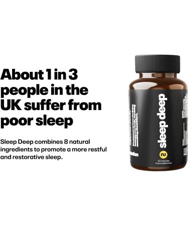 Numan Sleep Deep - Natural Melatonin Sources for Deep Sleep & Stress Relief - 60 Vegan Capsules - Made in UK - Buy Online on GoSupps.com