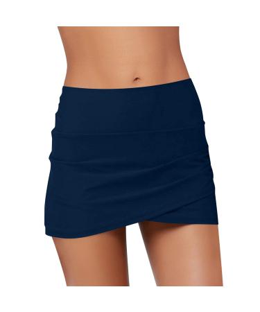 Women's swim shorts beach fashion sporty swimwear swimming shorts underpants high waist abdominal path bikini pants swimwear shorts v-slit beachwear swimwear with swimming shorts marine l