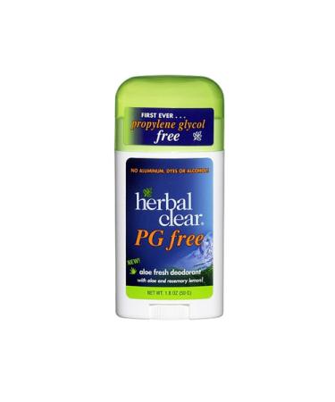 Herbal Clear Deodorant Stick - Aloe Fresh - Pg Free - 1.8 oz