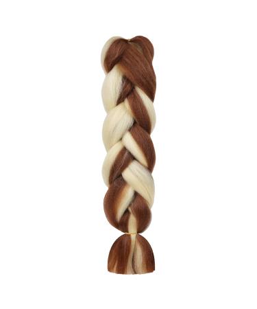 Aomig Braids Extensions 2 colors of synthetic hair for braiding 24 "strands of hair for braiding hair Simply braid hair lichen extensions for hair box braid for braid braids (brown/cream color)