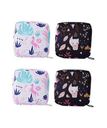Lurrose Napkin Holder 2 PCS Sanitary Napkin Storage Bag Coin Pouch Menstrual Pad Bag Black Wallet For Women Travel Bag Girls Nylon Disposable Mini Purse