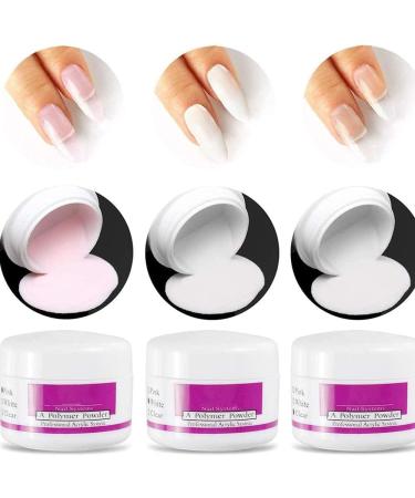 Warm Girl Acrylic Powder and Liquid Set - Acrylic Nail Kit with 3 Colours Nail Powder kit Professional Monomer Liquid Nail Tools Kit for Nail Extension 122 - Buy Online on GoSupps.com