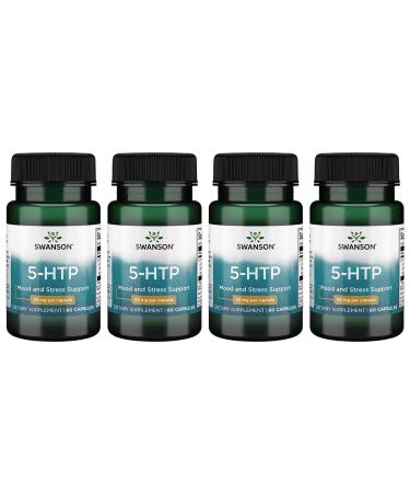 Swanson Premium Amino Acid 5-Htp - Extra Strength - 50 Milligrams 60 Capsules (4 Pack)