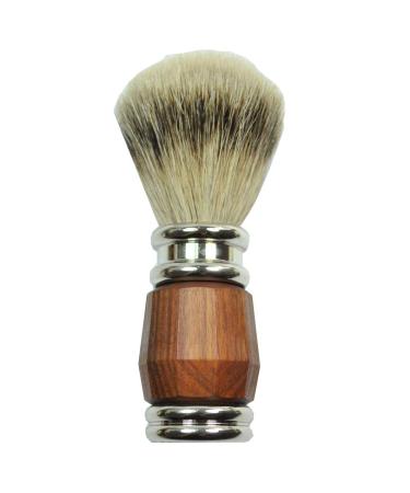 Golddachs shaving brush 100% silver plucked rosewood silver chrome