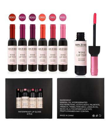Sovoncare Manzimiao Matte Liquid Lipstick 6 Color Set - Waterproof Long Lasting Wine Lip Tint for Natural Lips - Mini Makeup Sticks in Wine Bottle Design - Buy Online on GoSupps.com