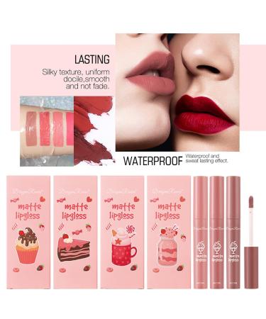 Nude Matte Lipstick Set - 3Pcs Velvet Smooth Lip Gloss | Long Lasting Non-Stick Cup Lip Glaze for Women - Best eCommerce Shipping Worldwide - Buy Online on GoSupps.com