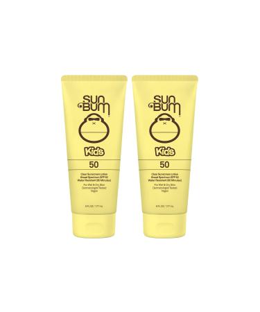 Sun Bum Kids SPF 50 Clear Sunscreen Lotion | Wet or Dry Application | Reef Friendly (Octinoxate & Oxybenzone Free) Broad Spectrum UVA/UVB Sunscreen | 6 oz (Pack of 2)