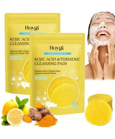 Turmeric Cleansing Pads Kojic Acid and Turmeric Cleansing Pads Helps Balance Skin Oil and Water Remove Excess Keratin From The Body'S Skin Sugar Turmeric Cleansing Pads for Face Body (80 Pads)