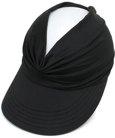 Muryobao Women's Sun Visor Hat | Wide Brim UPF 50+ UV Protection Beach Cap - Black - Buy Online on GoSupps.com