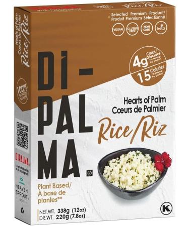 DiPalma - Low Carb Gluten Free Hearts of Palm Rice Style | 4g of Carbs | 4 Unit Pouch per Pack (4-Pack) - Buy Online on GoSupps.com