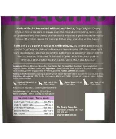 Dog Delights Chewy Chicken Sticks Made with Chicken Raised Without Antibiotics - 2 x 1Kg/ 35oz - Buy Online on GoSupps.com