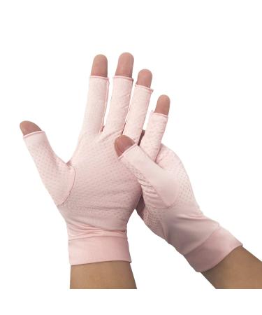 Copper Arthritis Compression Gloves for Women and Men, Carpal Tunnel Gloves, Hand Brace for Arthritis Pain and Support by Dr. Arthritis (Medium Pink) Pink Medium