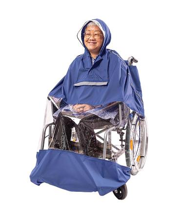 Waterproof Wheelchair Poncho Hooded Wheelchair Rain Cover Reusable Lightweight Breathable Wheelchair Raincoat Adult Mobility Rain Cape for Wheelchair & Electric Wheelchair Users Men Women