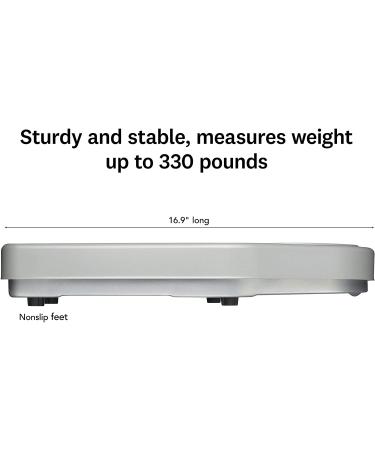 Thinner Extra-Large Dial Analog Bathroom Scale - Measures Weight Up to 330 Lbs - Silver - Buy Online on GoSupps.com