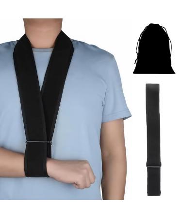 Katslyn Arm Sling Sshoulder sling sling for arm support Shoulder Sling Adjustable Arm Sling Breathable Support for Broken Wrist Shoulder Injury Elbow Wrist Hand Arm Support for Men Women(Black)