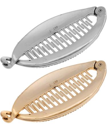 2 Pieces/set Vintage Large Hair Clip Women Curly Combs Tool Barrettes Fishtail Clip Ponytail Holder - Buy Online on GoSupps.com