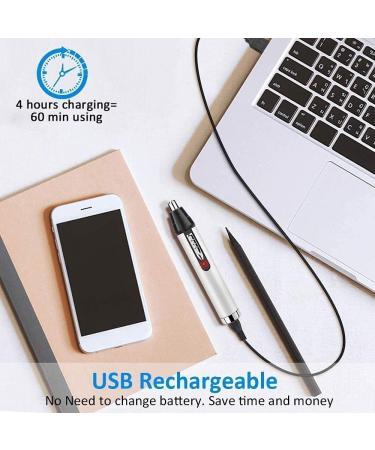KouRy 4-in-1 USB Rechargeable Ear & Nose Hair Trimmer | Professional Waterproof Electric Eyebrow & Facial Hair Clipper with Stainless Steel Blade - Buy Online on GoSupps.com
