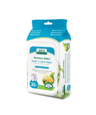 Aleva Naturals Bamboo Baby Wipes Tooth 'n' Gum 30 Wipes