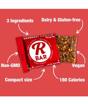 RBar Energy Bar Starter Pack Variety - Dairy & Gluten Free, Vegan Protein Snack with Just 7 Ingredients - 10 Pack - Buy Online on GoSupps.com