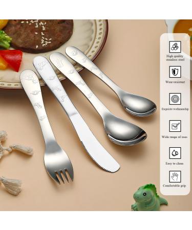 Evanda Toddler Utensils Set - Stainless Steel Forks and Spoons for Kids - Dishwasher Safe and Mirror Polished - 4 Piece Silverware - Buy Online on GoSupps.com