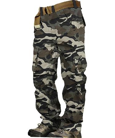 Cool Men's Cargo Pants - 8 Pocket Comfortable & Breathable Outdoor Trousers | Monochrome Fashionable Leisure Wear - Buy Online on GoSupps.com