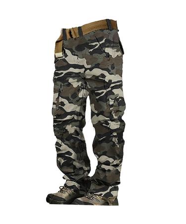 Cool pants men men's cargo pants cargo pants hiking trousers 8 pockets monochrome comfortable breathable outdoor daily go out cotton fashionable leisure pants checkered AG 44