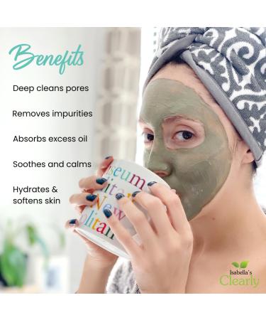Clearly CLAY Deep Pore Cleansing Facial Mask | 100% Pure French Green Clay for Acne & Blackheads | Anti-Aging Skin Softening | Bulk 8 Oz - Buy Online on GoSupps.com