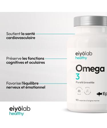 Omega 3 EPAX | Wild Fish Oil 2000 mg | High in Fatty Acids 800 mg EPA + 600 mg DHA for 2 Capsules | Pure and Concentrated Oil with Natural Antioxidants | 90 Soft Capsules | Eiyolab - Buy Online on GoSupps.com