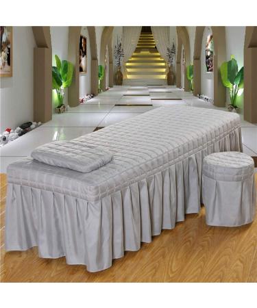 1pcs 190x80cm Bedskirt ONLY Solid Beauty Salon Massage Table Bed Sheet Bedspread Massage Sheet SPA Bed Full Cover with Skirt Gray