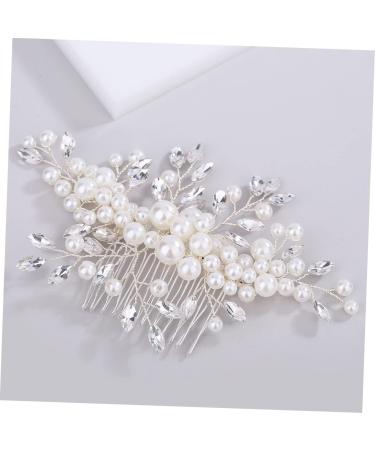 FRCOLOR 1PC wedding headpiece for bride metal hair claw clips Wedding Hair Jewelry Wedding Hair Pin pearl headpiece pearl hair clip Bride Hair Comb Wedding dress bridesmaid crystal - Buy Online on GoSupps.com
