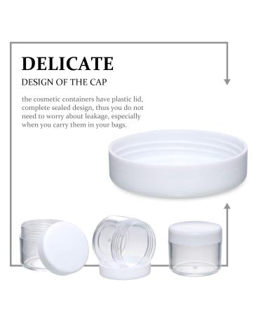 20-Piece Round Pot Jars Plastic Cosmetic Containers Set 20ml/0.7oz - White Lid - Buy Online on GoSupps.com
