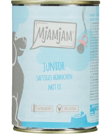 Mjamjam Premium Wet Dog Food - Junior Juicy Chicken & Egg - Huhn & Duck Bundle - Mix Package I - 400g (6 Pack) - Buy Online on GoSupps.com