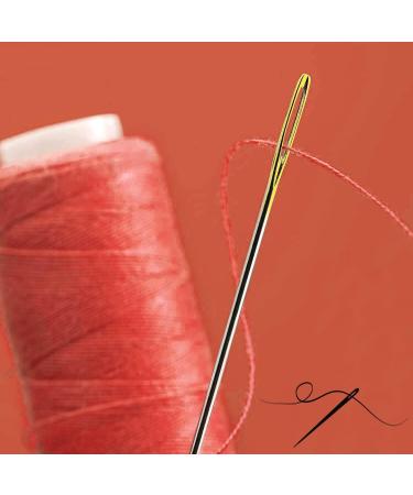 PECMER Stainless Steel Hand Sewing Needles Set with Assorted Sizes and Large Eye for Repair - Includes 3-Color Embroidery Threads - Buy Online on GoSupps.com