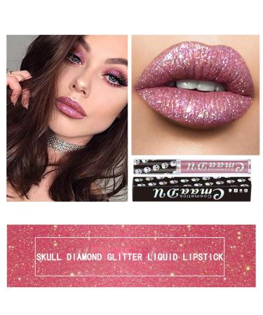AKARY Shimmer Liquid Lipstick - Long Lasting Waterproof Glitter Gloss Skull Diamond Metallic Finish High Pigment Nonstick Cup Lip Makeup for Women - 08 - Buy Online on GoSupps.com