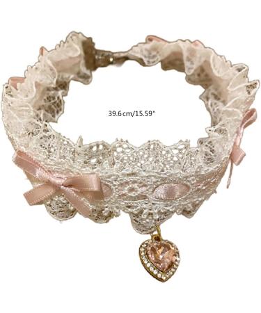 OralGos Black Lace Bowknot Neck Chain Charm Necklace - Sparkling Heart Pendant with Diamonds for Fashion Lovers - Buy Online on GoSupps.com