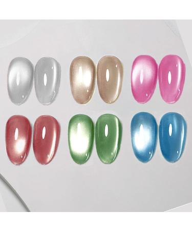 Jelly Glass Cat Eye Gel Nail Polish Set Upgraded Smooth Magnetic Cats Eye Gel Polish with Magnet Stick Pink Blue Green Ceramic Shimmer Velvet Translucent Cats Eye Gel Soak Off Salon Quality