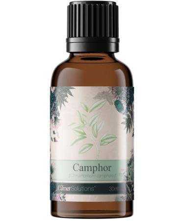 Calmer Solutions | Camphor - 30ml | Muscle Aches Joint Pain Circulation | Pure 100% UK Sourced Natural Essential Oils | Professional or Home use | Diffusers Humidifiers Candles & More Camphor 30 ml (Pack of 1)