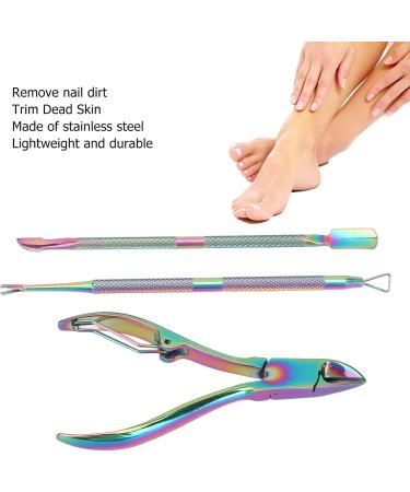 Cuticle Pusher Set Stainless Steel Nail Clips Cuticle Remover Set for Clean Nails Remover Scraper Trimmer - Buy Online on GoSupps.com