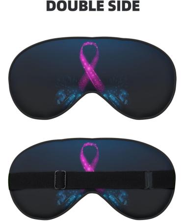 Adjustable Pink Ribbon Awareness Sleep Mask | Soft Double-Sided Eye Covers for Better Sleep | Reduce Eye Edema & Enhance Comfort - Buy Online on GoSupps.com